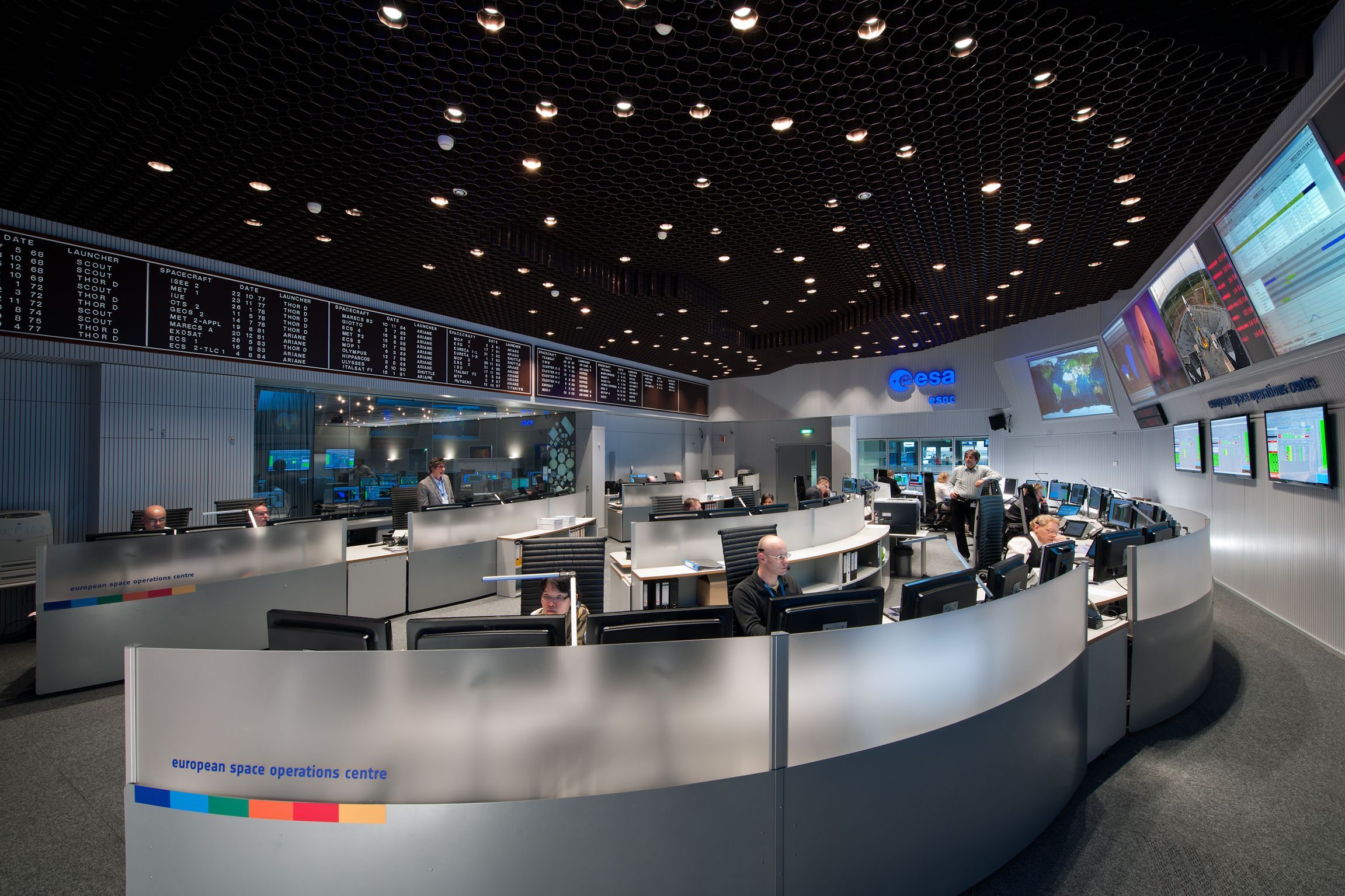 Hauptkontrollraum des "European Space Operations Centre" (ESOC)
